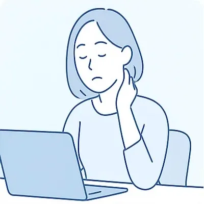 肩こりや疲れを感じる働き盛りの女性のイラスト